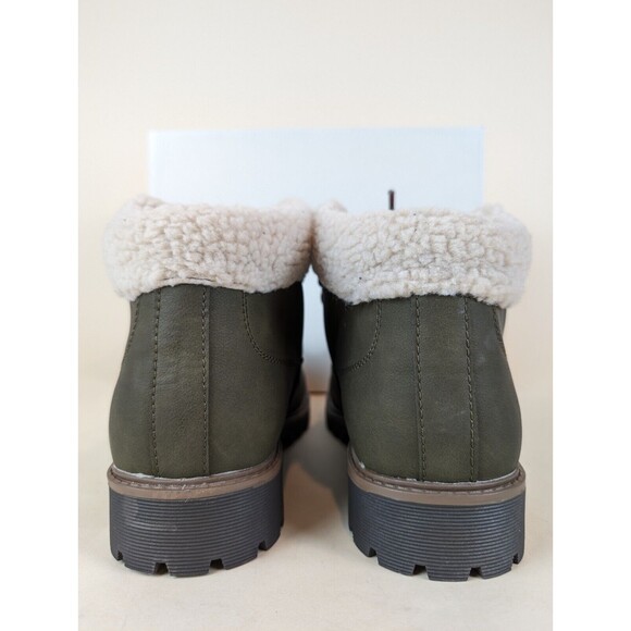 Sun Stone Glenn Winter Boots Mens 11 M Olive Faux Fur Trimmed Lace Up Shoes NWB - Picture 6 of 10